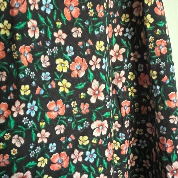 NWT Old Navy Black Floral Button Dress Raglan 3/4 Sleeve Plus Size 2X - Picture 8 of 12